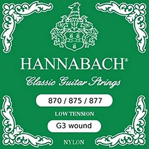 Hannabach Klassikgitarrensaiten G/3 Nylon umsponnen 875LT Light Tension Chrom umsponnen 652571