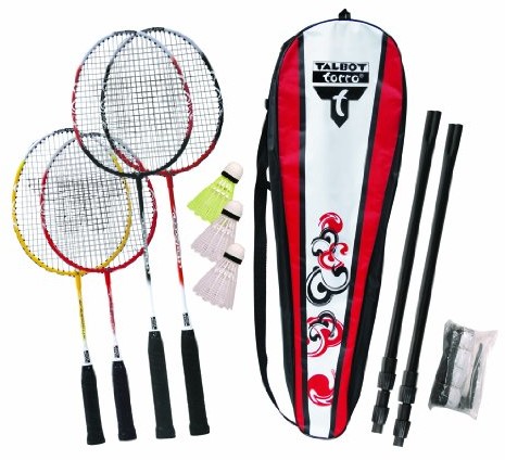 Talbot Torro piłki do badmintona zestaw, z rurka z trzema Tech sprężyny 350 wykonana z nylonu, czerwony/czarny, 68,6 cm