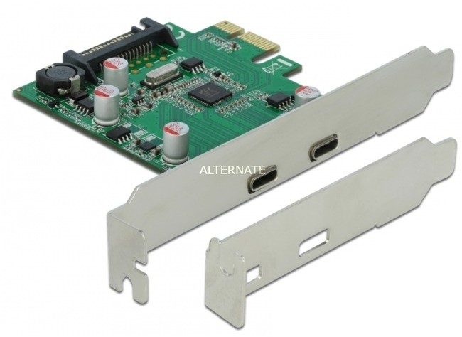 DeLOCK PCI Express x1 Card to 2 x external SuperSpeed USB (USB 3.2 Gen 1) USB Type-C female adapter USB 3.2 Gen 1 (3.1 Gen 1) Wewnętrzny, USB controller 4043619904938
