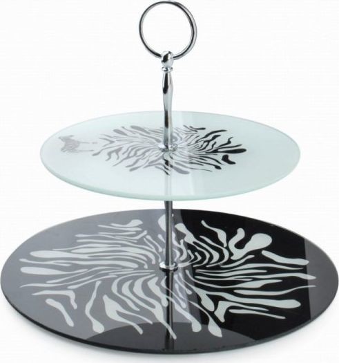 Mondex PATERA SZKLANA 2-POZIOMOWA 20/27cm ZEBRA MONDEX HTBD1609 002B21