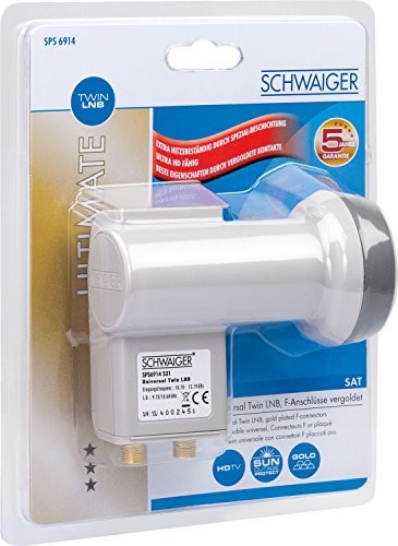 SCHWAIGER Schwaiger bardzo odporne na wysokie temperatury Sun Protect Twin-LNB jasnoszary 4004005505283
