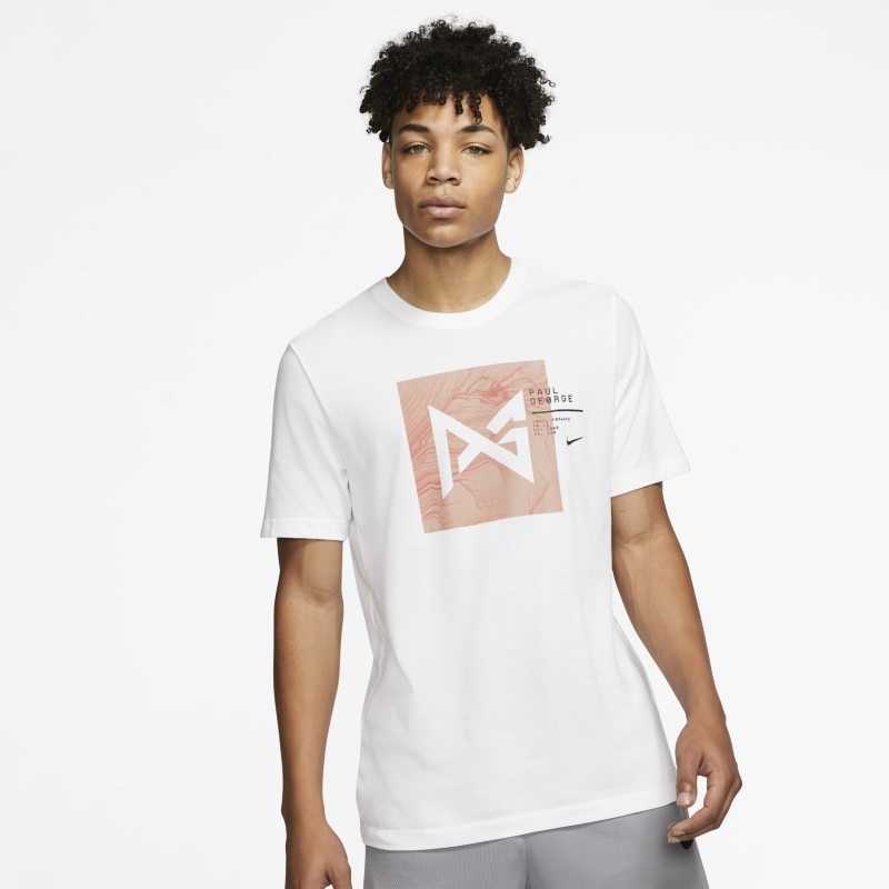 Nike Męski T-shirt do koszykówki Dri-FIT PG - Biel CD1091-100