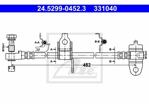 ATE Przewód hamulcowy elastyczny 24.5299-0452.3