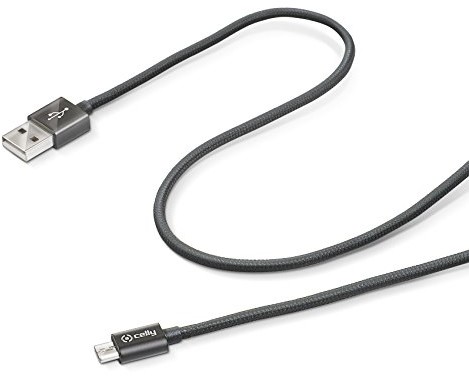 Celly usbmicrotexbk Micro USB Textile kabel do transmisji danych czarny USBMICROTEXBK