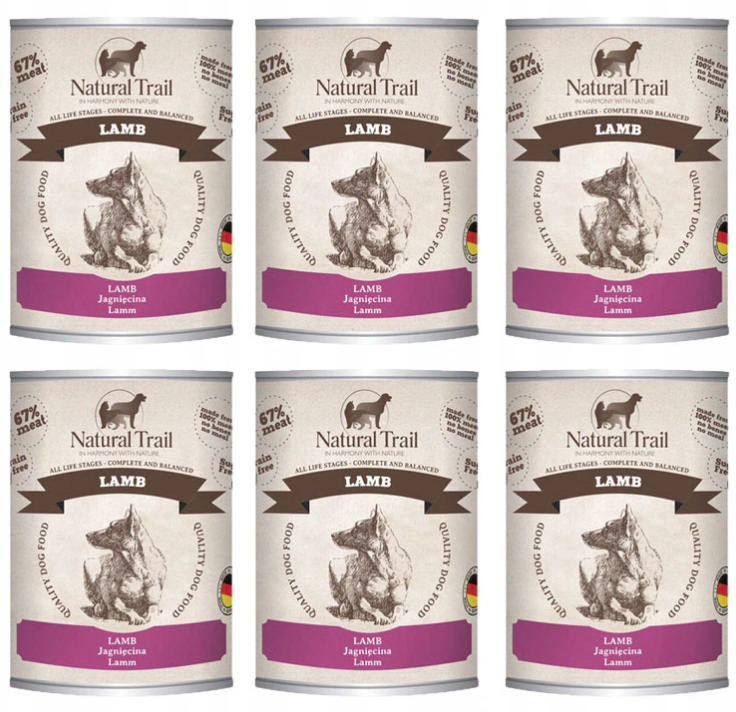 Natural Trial NATURAL TRIAL Lamb Monobiałkowa JAGNIĘCINA Zestaw 6x 800g ZEST-NT-D-800-23-6