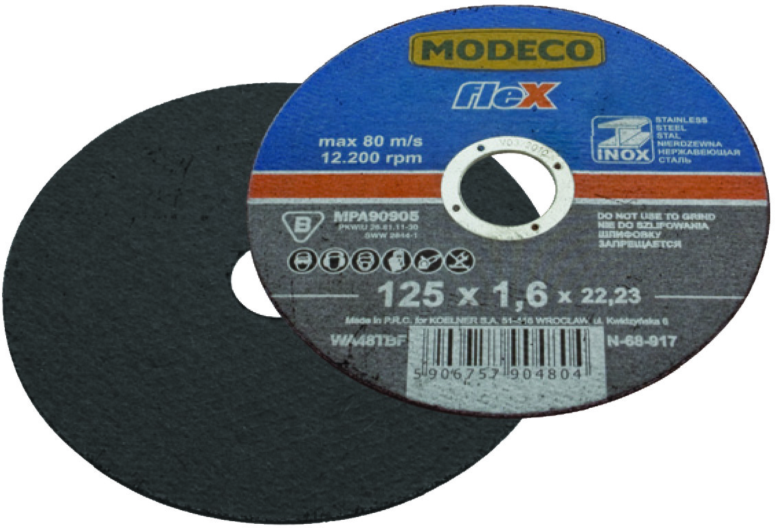 Modeco Tarcza tnąca do stali nierdzewnej o średnicy 125 mm marki MN-68-912