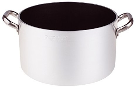 Pentole Agnelli pentole agnelli alsa2104s45 linia aluminium 5 MM Platinum wysoka rondel z 2 uchwytami, 45 cm ALSA2104S45