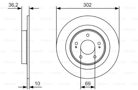 BOSCH Tarcza hamulcowa tylna, 0 986 479 B04  0986479B04