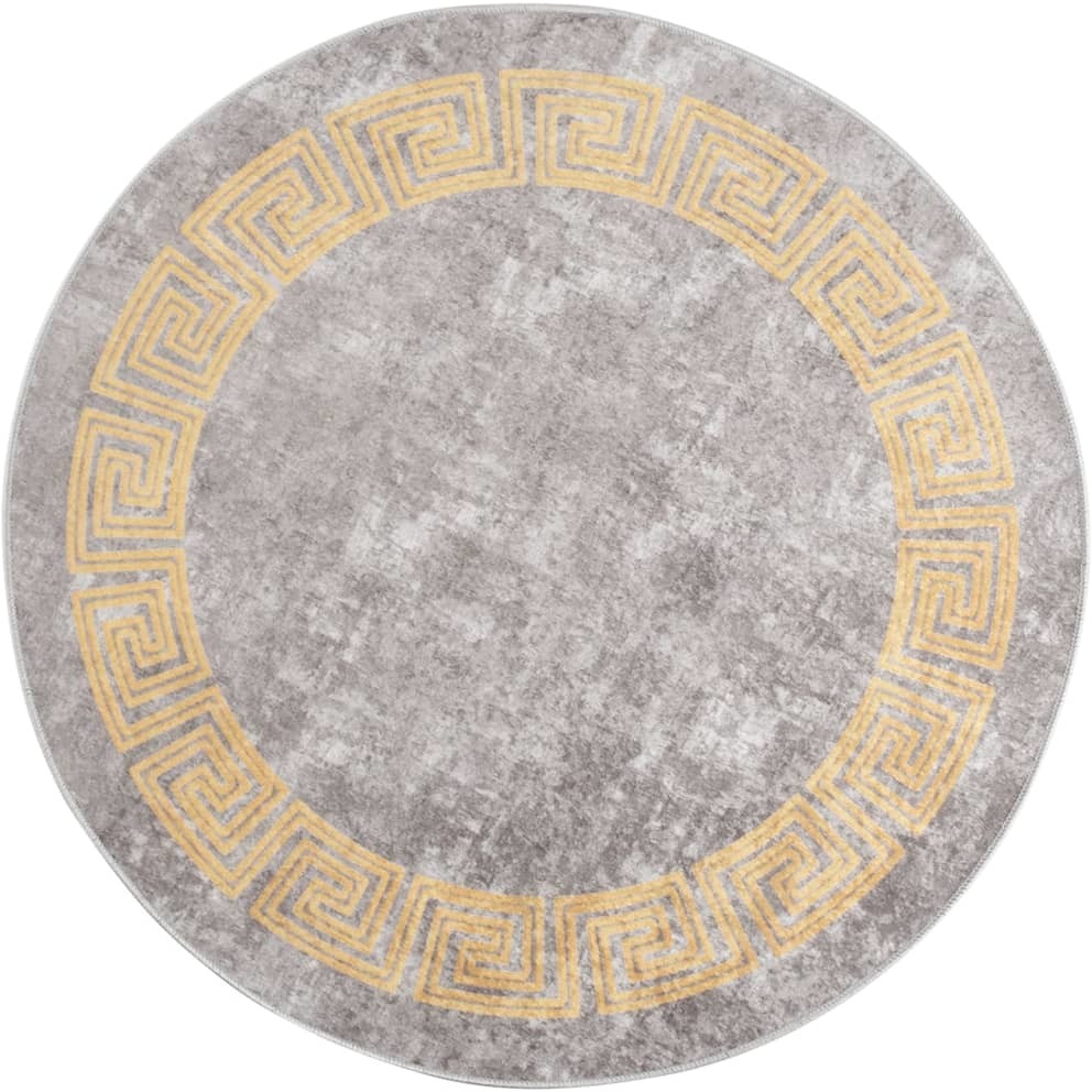 vidaXL Dywan z możliwością prania, 120 cm, szary, antypoślizgowy