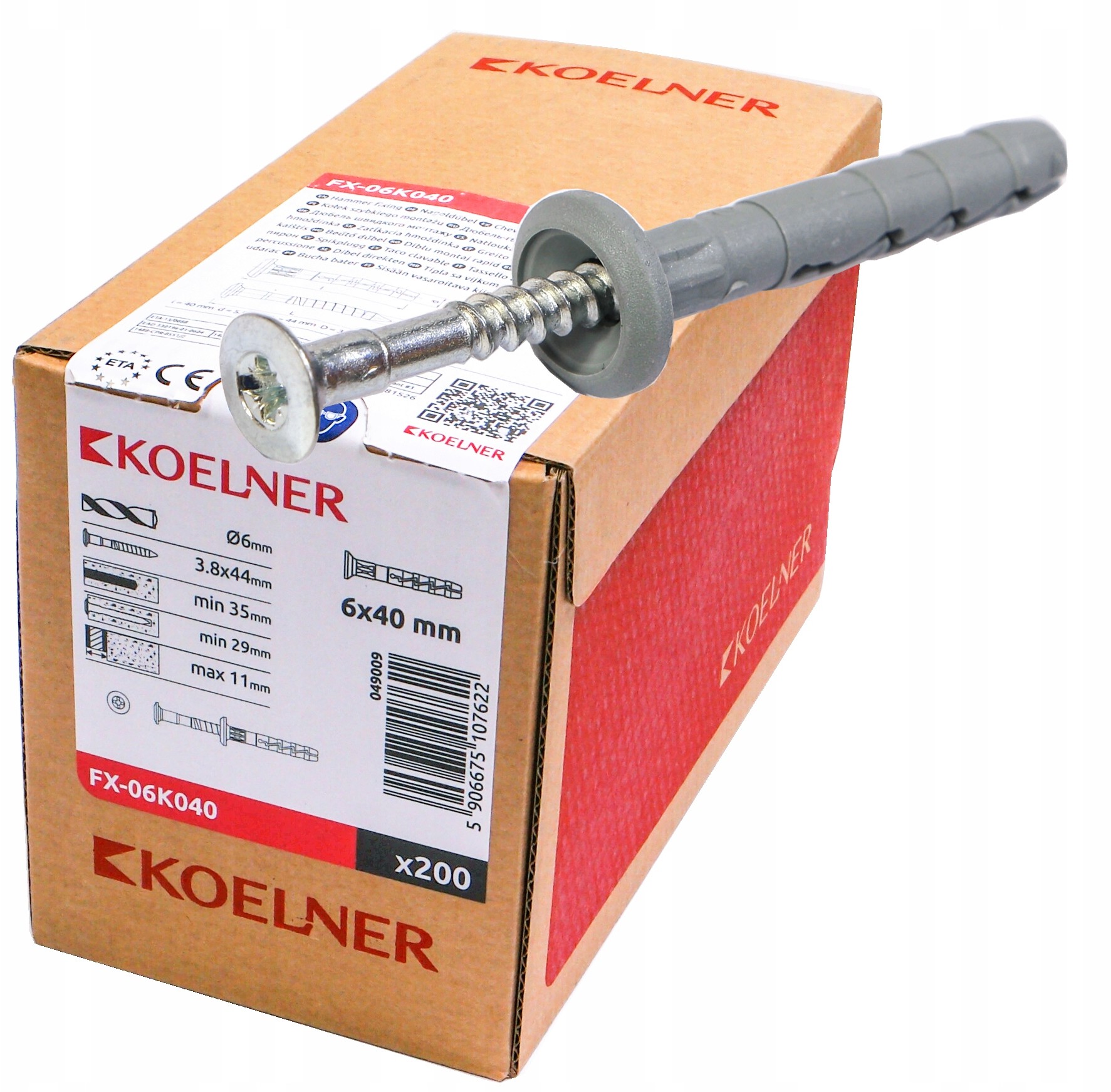 Kołek szybkiego montażu 6x40 FX-06K040 200szt
