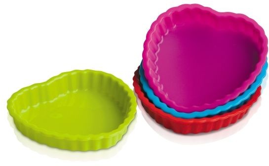 Zeal Silikonowe foremki do tart w kształcie serca (4 w opakowaniu)