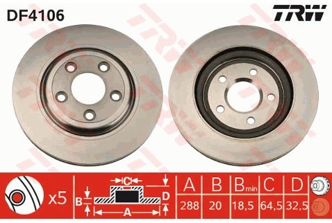 TRW Tarcza hamulcowa DF4106