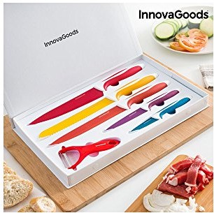 InnovaGoods Juego de cuchil Los cerá micos Y pelador innovag Northwoods (6 Piezas) IG114918