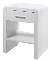 AC Design Furniture 62247 stolik nocny, drewno, biały, 35 x 45 x 59 cm 62247