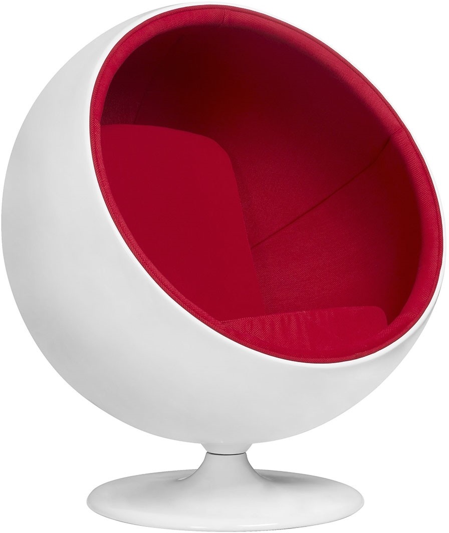 King Home Fotel BALL biało-czerwony włókno szklane wełna JH-066.CZERWONY