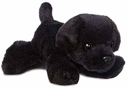 Aurora 31295, Mini Flopsies Blackie Black Labrador, 20 cm, miękka zabawka, 20 cm 31295