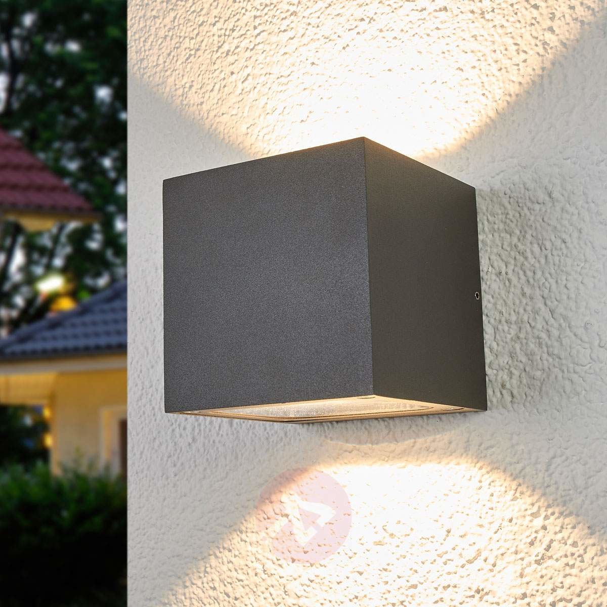 LAMPENWELT.COM Dający jasne światło kinkiet zewnętrzny LED Merjem