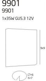 Maxlight OPRAWA 9901 COL downlight wpuszczany 1x35W/GU5,3/MR16 IP20 9901 COL