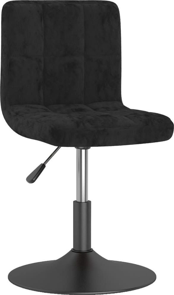 vidaXL Obrotowe krzesło stołowe czarne obite aksamitem 3087500