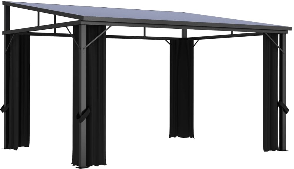 vidaXL Altana z zasłonami, 405 x 294 x 244 cm, antracytowa