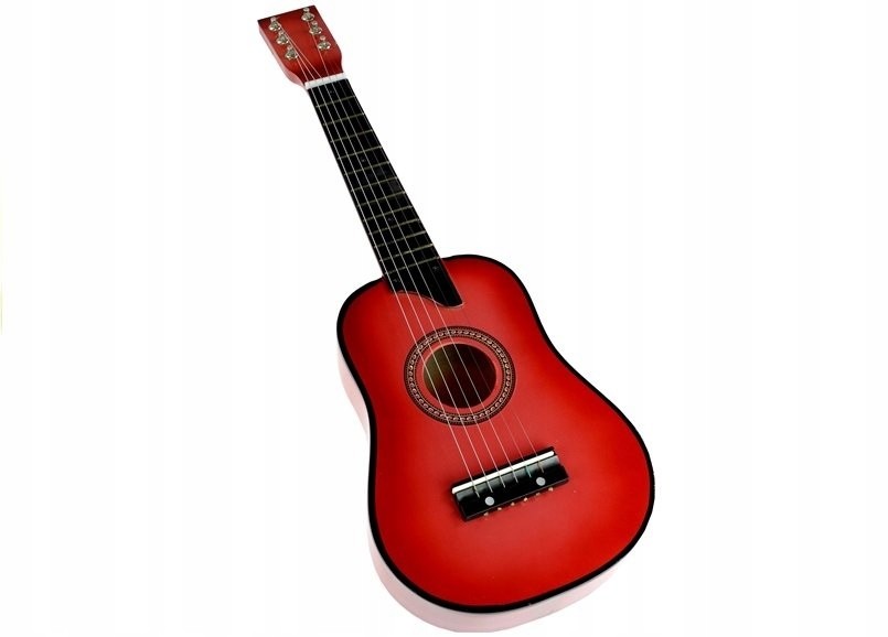 Gitara Drewniana Klasyczna z Kostką Różowa 60 cm