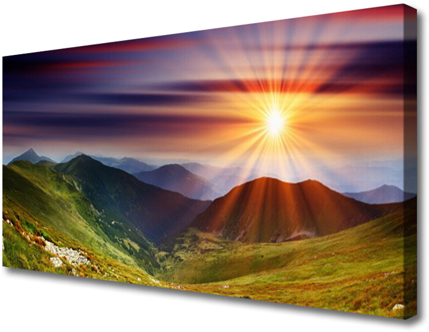 PL Tulup Obraz Canvas Góry Zachód Słońca Krajobraz 100x50cm