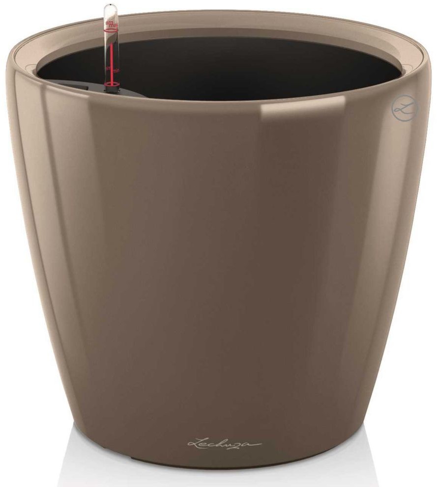 Lechuza Donica Classico 28 LS ALL-IN-ONE, szara, wysoki połysk, 16045