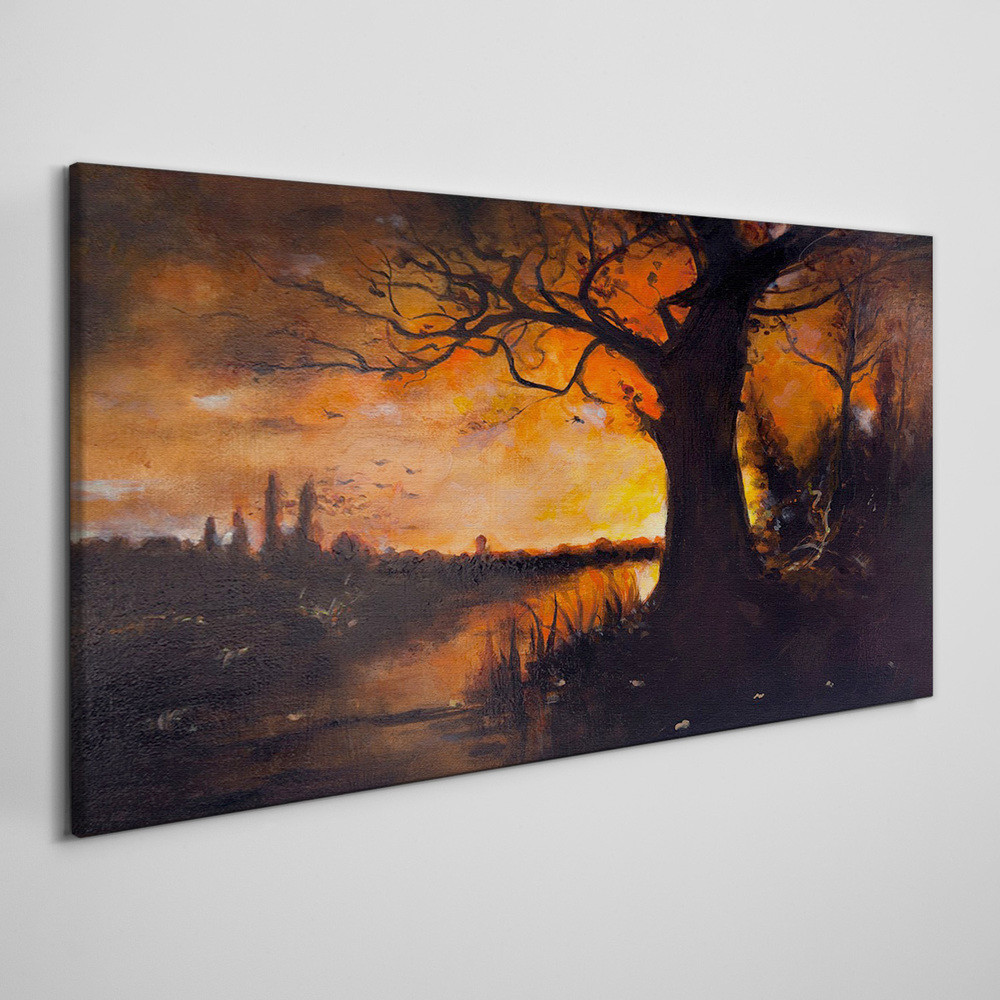 PL Coloray Obraz Canvas Abstrakcja Drzewa Krajobraz 140x70cm