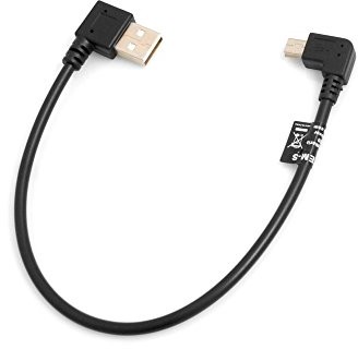 System-S Mini kąt kątowy 90 ° po lewej stronie na wtyk USB typ A (Male) 90 ° rechtsgewinkelt kabel USB kabel do transmisji danych kabel do ładowania 26 cm 53525980