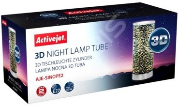 ActiveJet Lampa nocna 3D E27 AJE-SINOPE 2,srebrny MT3007
