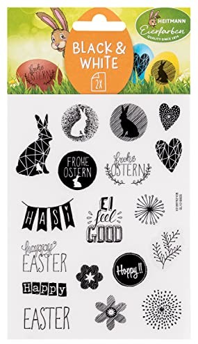 Heitmann Eierfarben Heitmann Eierfarben - Naklejki czarno-białe, 2 arkusze 1018605