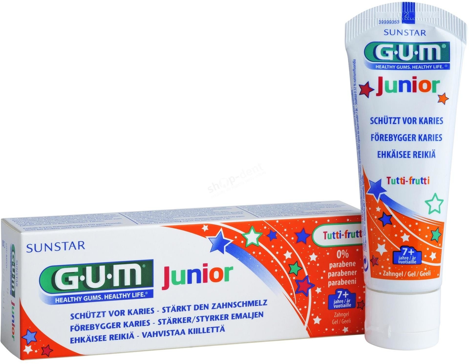 GUM Butler Sunstar Gum Junior Tutti-frutti - Pasta do zębów o owocowym smaku dla dzieci od 7 roku życia 50ml