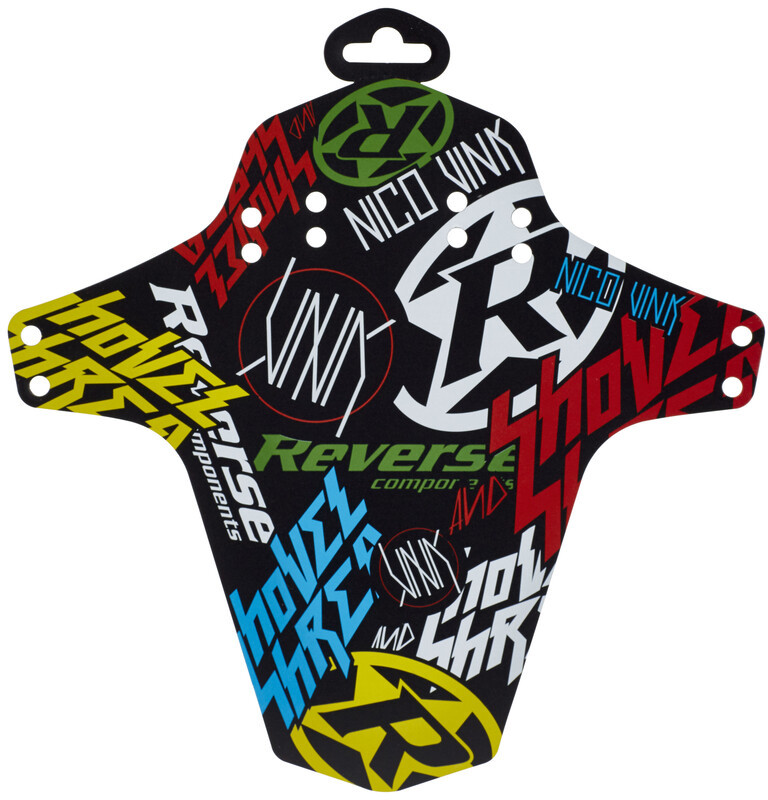 Reverse Reverse Nico Vink-Stickerbomb Błotnik, black/colourful  2021 Błotniki tymczasowe 7455