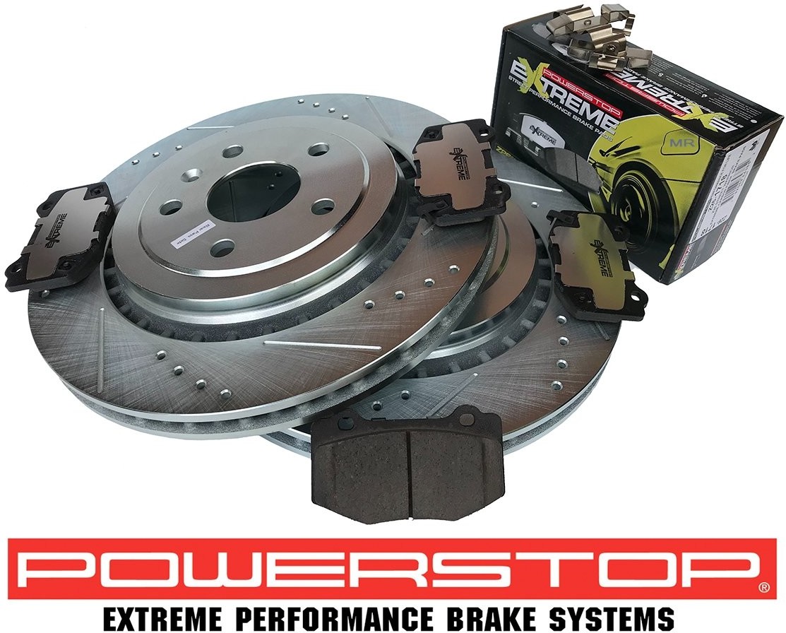 POWERSTOP Tylne klocki Z26 + WIERCONE NACINANE tarcze hamulcowe POWERSTOP 339mm Chevrolet Camaro SS 2016 AR82184XPR+Z26-1718