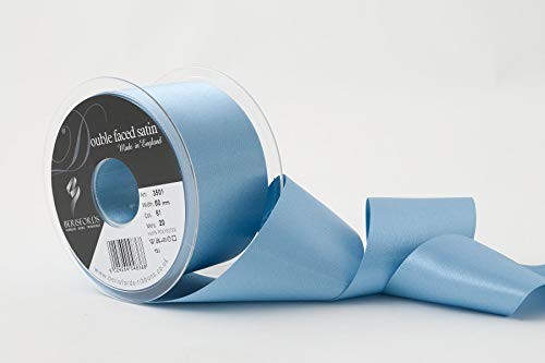 Berisfords Berisfords podwójna twarz satynowa wstążka, ciemnoniebieska, 50 mm 3501 50MM DUSKY BLUE 61