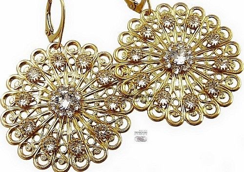 Swarovski UNIKAT KOLCZYKI CRYSTAL DELLA GOLD