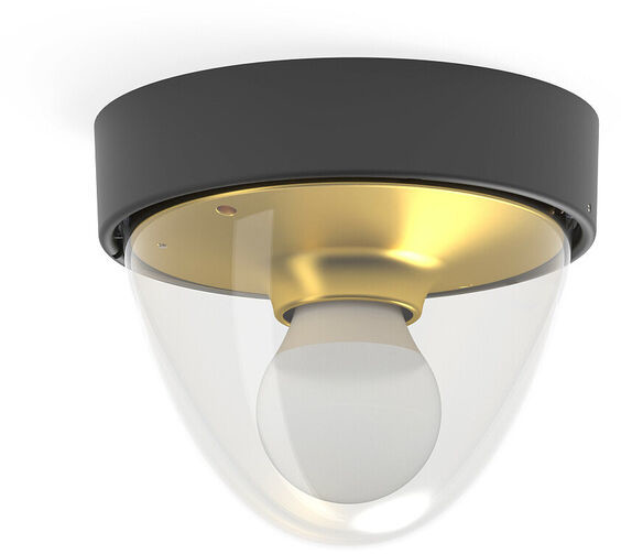 Nowodvorski Lampa sufitowa i ścienna NOOK SENSOR na e27 10W IP44 wys. 15cm czarny złoty 7975