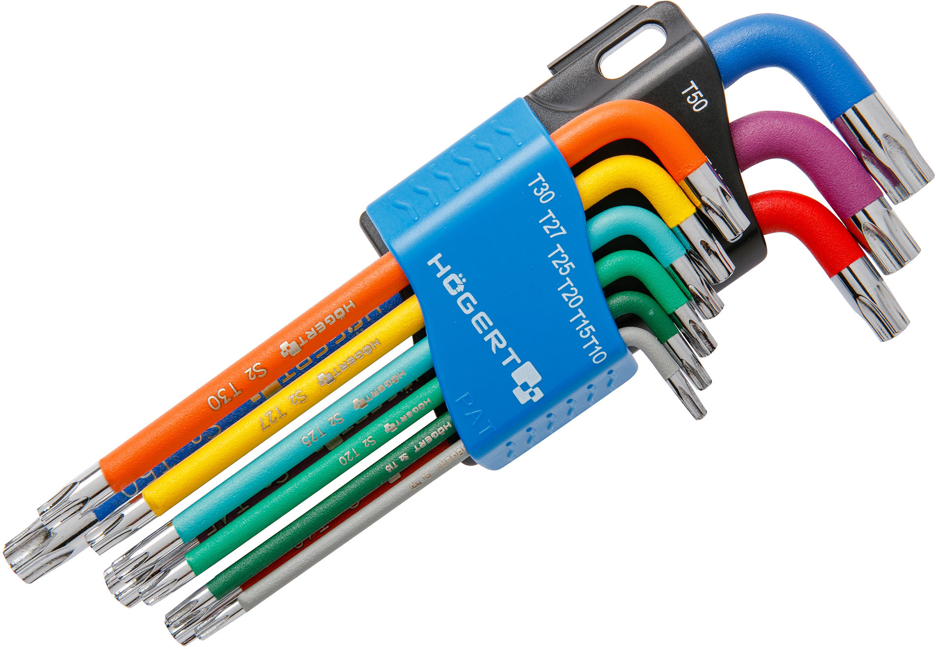 Klucze imbusowe Torx 9szt. Kolorowe Hogert