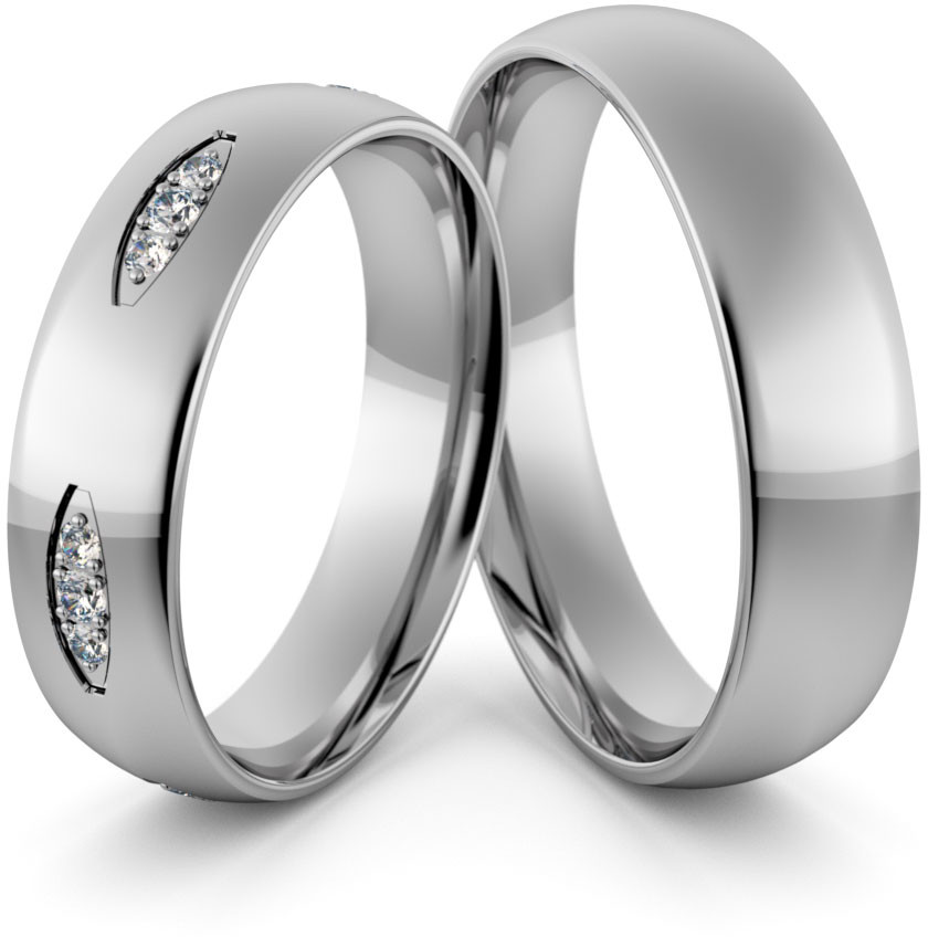 Eminence Obrączki ślubne palladowe 5 mm z brylantami - Pd-85 Pd-85