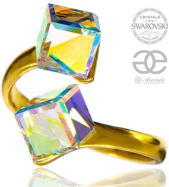 Swarovski Arande Pierścionek AURORA Otwarty ZŁOTE SREBRO 700400