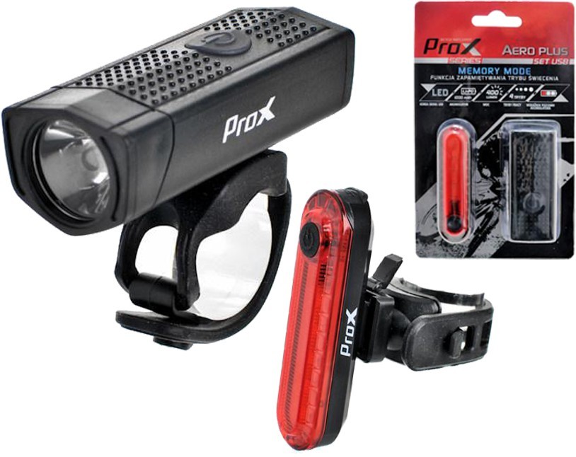 PROX Lampa p+t /akumulator/ AERO PLUS SET 400lm+10lm USB A-O-B-P-0379