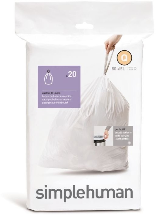 Simplehuman Worki na śmieci 50 l, 20 szt., białe