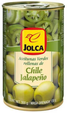 Jolca Oliwki zielone z papryką jalapeno (puszka)