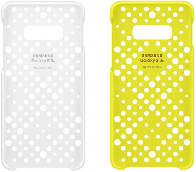 Samsung Etui Pattern Cover do Galaxy S10E Biały/Żółty EF-XG970CWEGWW