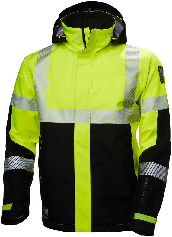 Helly Hansen Kurtki robocze ICU shell jacket (3-warstwowa) z nadrukami odblaskowymi czarno-żółta, roz HH-71172_369-S