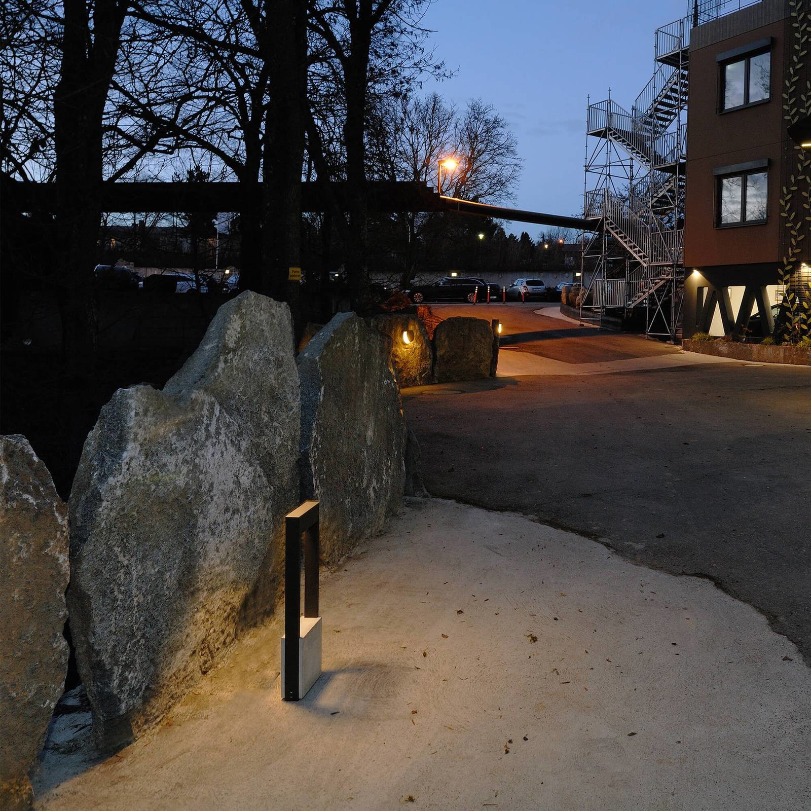 Deko-Light Lampa cokołowa LED Chertan, beton, wysokość 45 cm