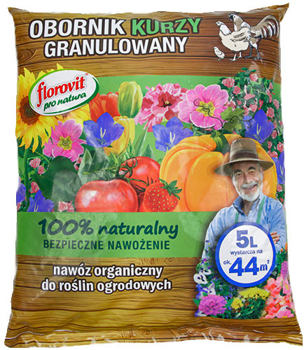 Granulowany obornik kurzy 5L naturalny nawóz