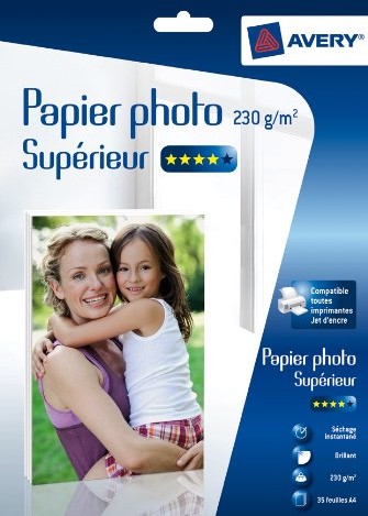 Avery 2497 błyszczący papier fotograficzny A4 230 G/M, 35 arkuszy 2497-35