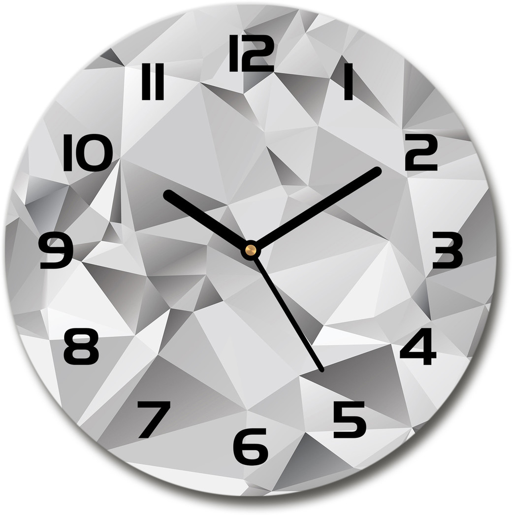 Zegar szklany okrągły Abstrakcja 3D