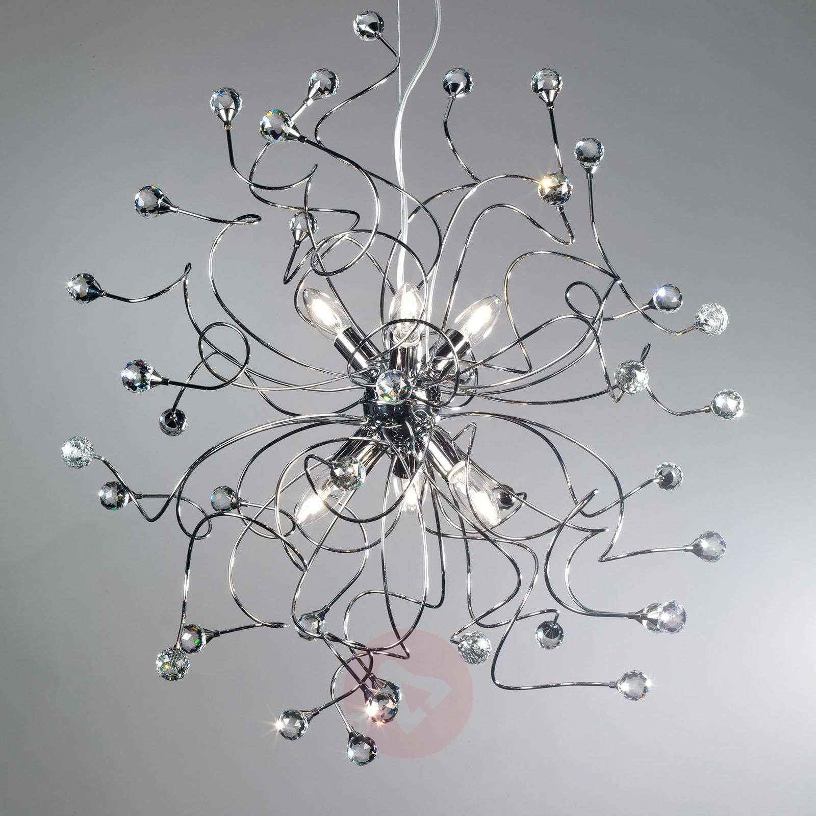 ONLI Lampa wisząca Trilly chrom z kryształami
